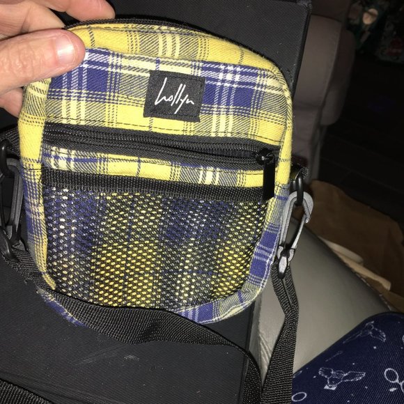 Mini Plaid Blue and Yellow Mini Backpack by Holly n Unisex Crossbody Bag Adjusta - Picture 10 of 10
